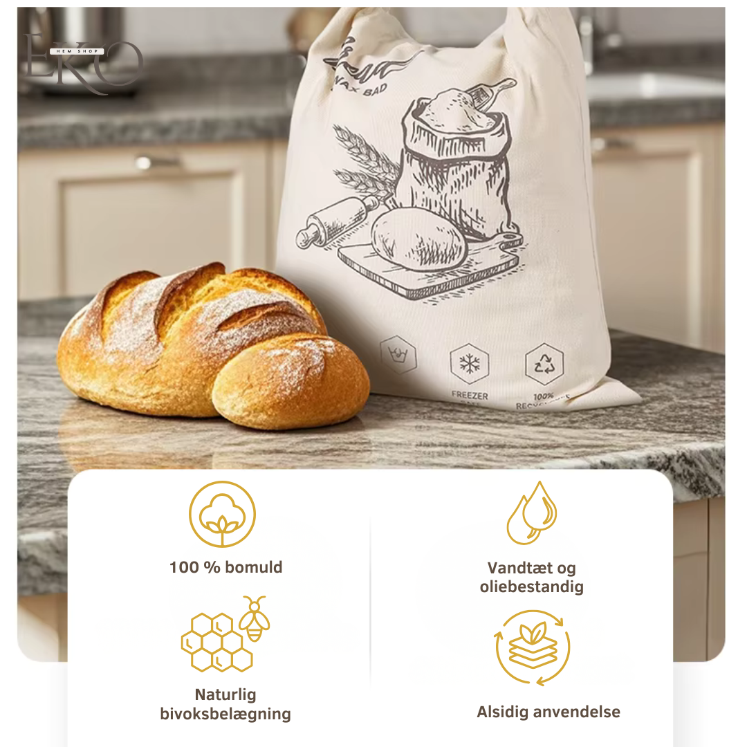 Økologisk bivoks brødpose – 100 % bomuld